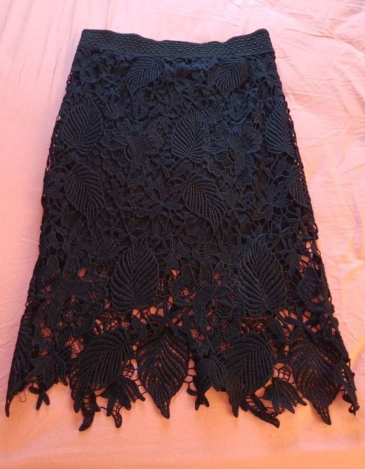 Dantel İşlemeli Siyah etek - Görsel 4
