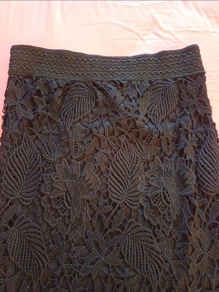 Dantel İşlemeli Siyah etek - Görsel 3