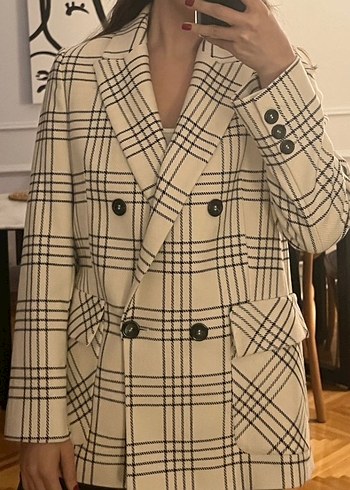 İpekyol Ekose Desenli Midi Blazer Ceket - Görsel 7