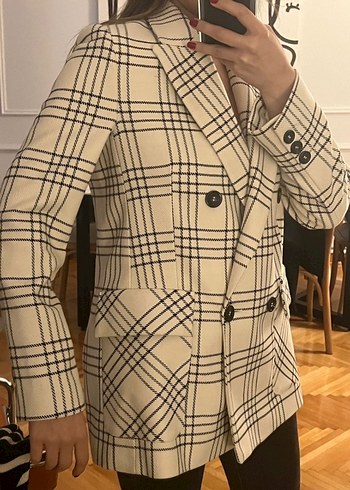 İpekyol Ekose Desenli Midi Blazer Ceket - Görsel 6