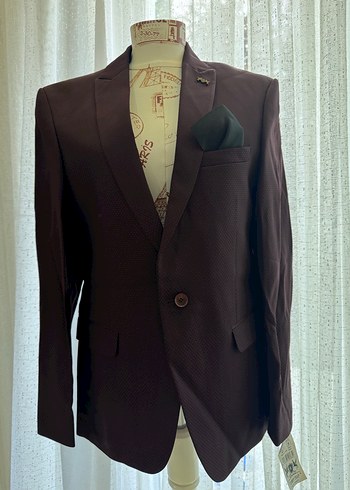 Bordo Düğmeli Regular Fit Erkek Takım Elbise - Görsel 2