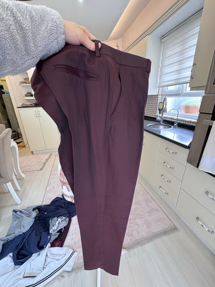 Bordo Düğmeli Regular Fit Erkek Takım Elbise - Görsel 4