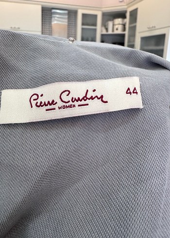 Uzun Gri Düğmeli Keten Kabanı pardesü - Görsel 4