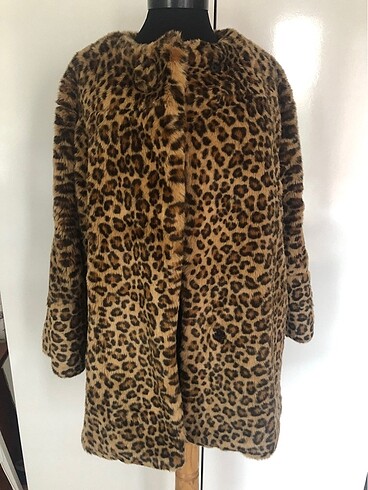 Mango leopar peluş kürk