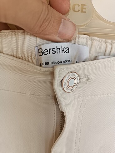 s Beden beyaz Renk Bershka kargo pantolon