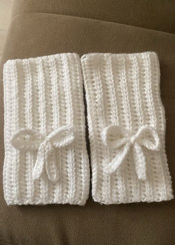 Beyaz Örgü Kadın Eldiveni - Görsel 2