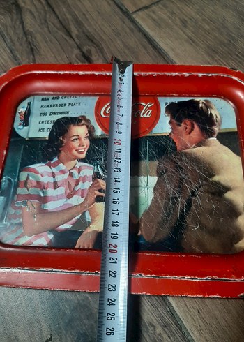 Kırmızı Parlak Coca-Cola tepsi - Görsel 3