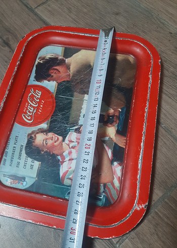 Kırmızı Parlak Coca-Cola tepsi - Görsel 4