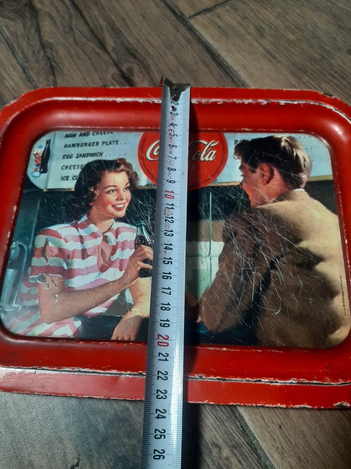 Kırmızı Parlak Coca-Cola tepsi - Görsel 3