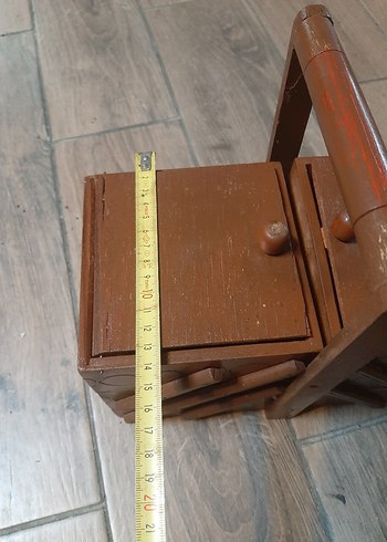 Kahverengi Ahşap dikiş kutusu - Görsel 7