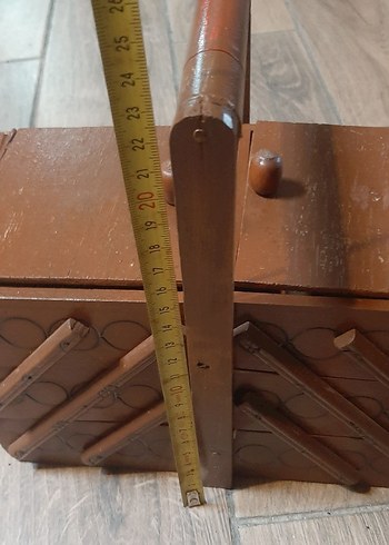 Kahverengi Ahşap dikiş kutusu - Görsel 6