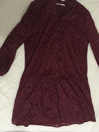 Mango Yıldız desenli bordo elbise
