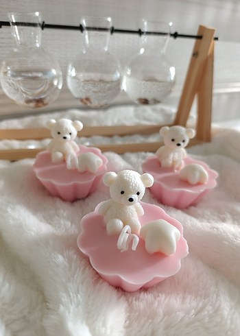 Pembe Ayıcık Detaylı Mum Seti