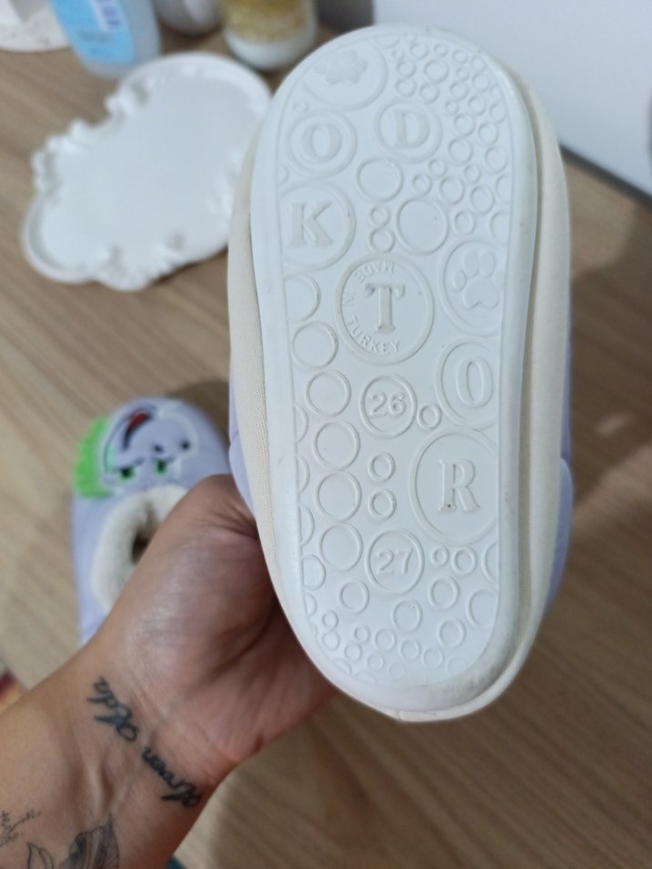 Mor Nakışlı  Çocuk Ev Terliği - Görsel 5