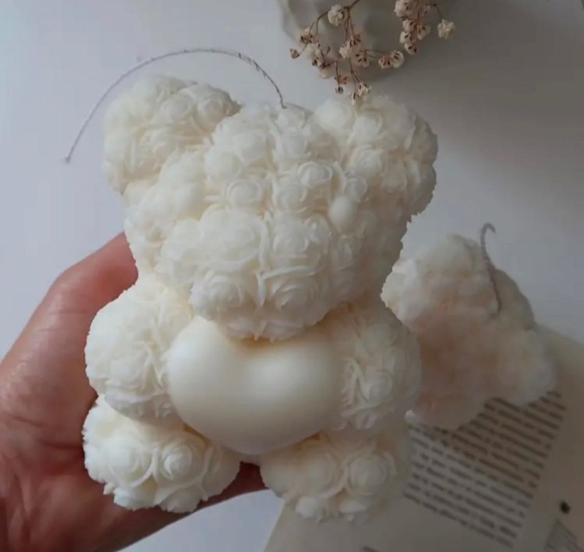 Beyaz Ayıcık  Dekoratif Mum - Görsel 2