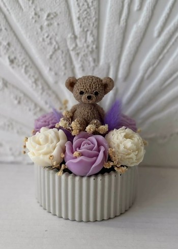 Pembe Ayıcık ve Çiçekli Mum - Görsel 3