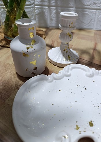 Altın Detaylı Şamdan Seti - Görsel 2