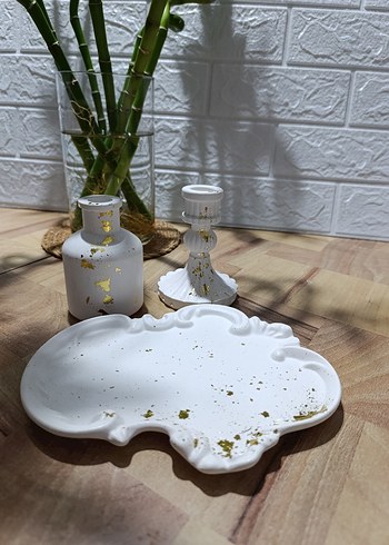 Altın Detaylı Şamdan Seti - Görsel 5