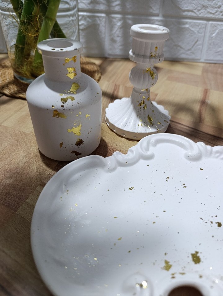 Altın Detaylı Şamdan Seti - Görsel 2