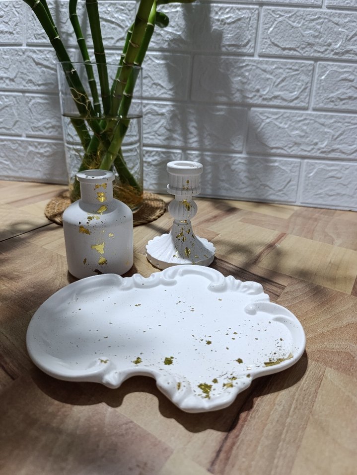 Altın Detaylı Şamdan Seti - Görsel 5