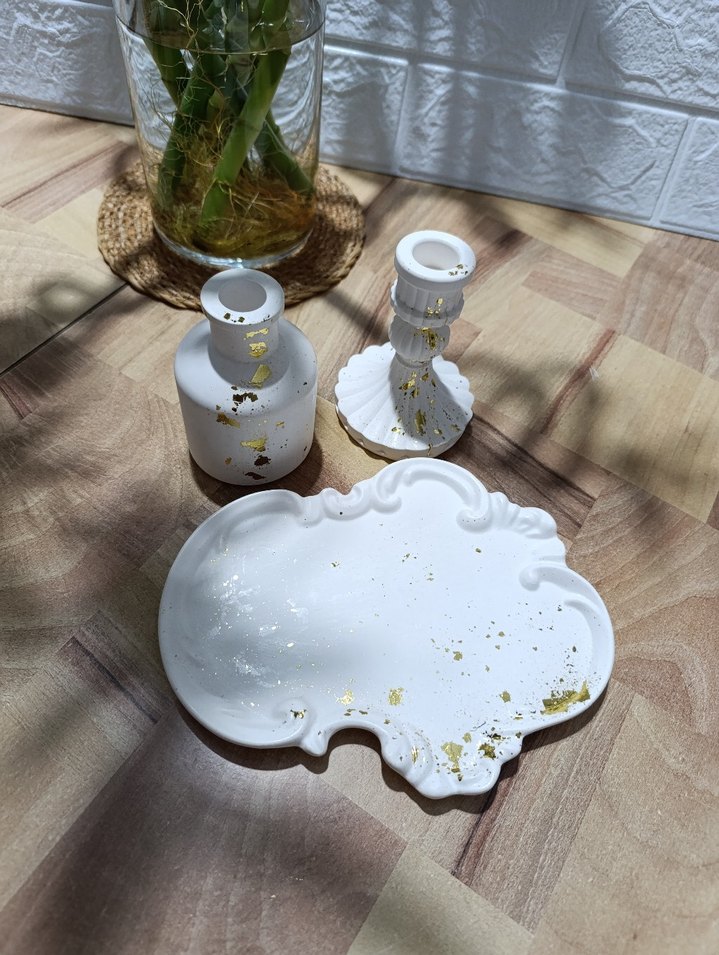 Altın Detaylı Şamdan Seti - Görsel 4