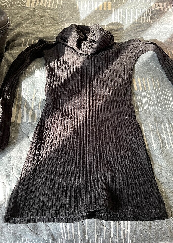 TRİKO BOĞAZLI OMUZLAR AÇIK ELBİSE - Görsel 5