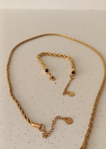 hem bileklik hem kolye Çelik kararma yapmaz az kullanıldı - Görsel 5