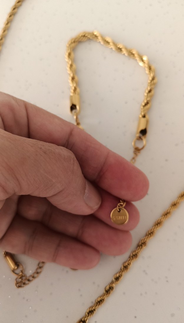 hem bileklik hem kolye Çelik kararma yapmaz az kullanıldı - Görsel 3