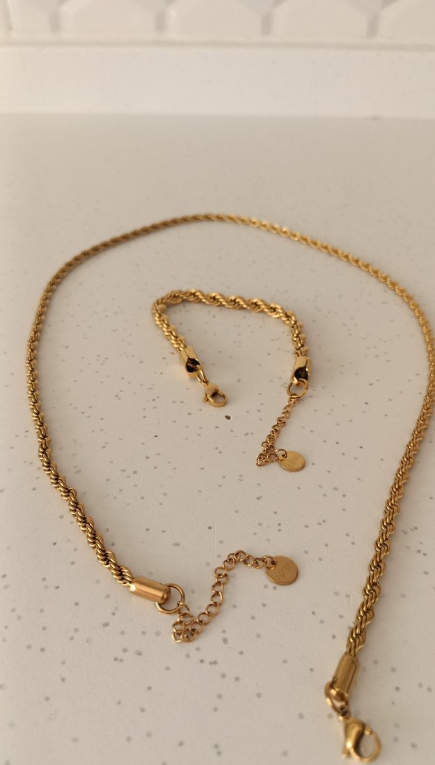 hem bileklik hem kolye Çelik kararma yapmaz az kullanıldı - Görsel 5