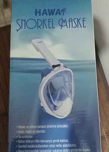 Mavi Baskılı Şnorkel Maske Hawa - Görsel 2
