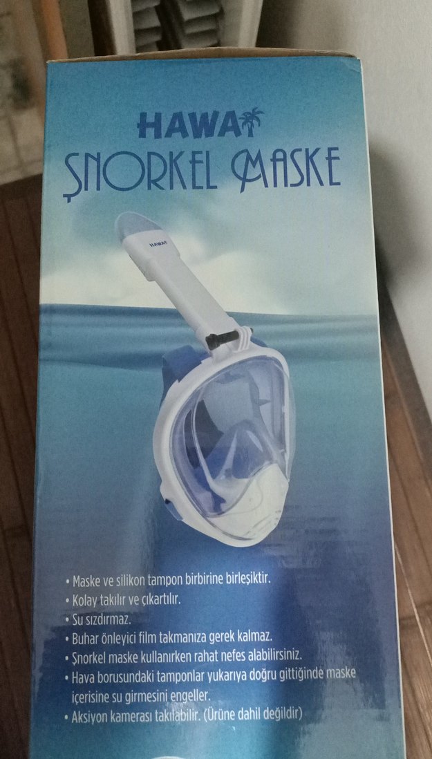 Mavi Baskılı Şnorkel Maske Hawa - Görsel 2