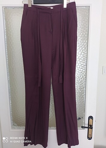 Kuşaklı kumaş pantolon 