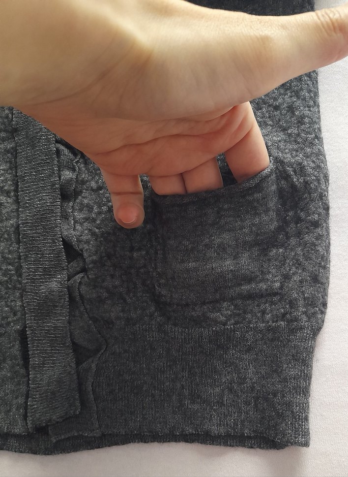 Düğmeli Gri Kadın Yunlu Hırka - Görsel 4