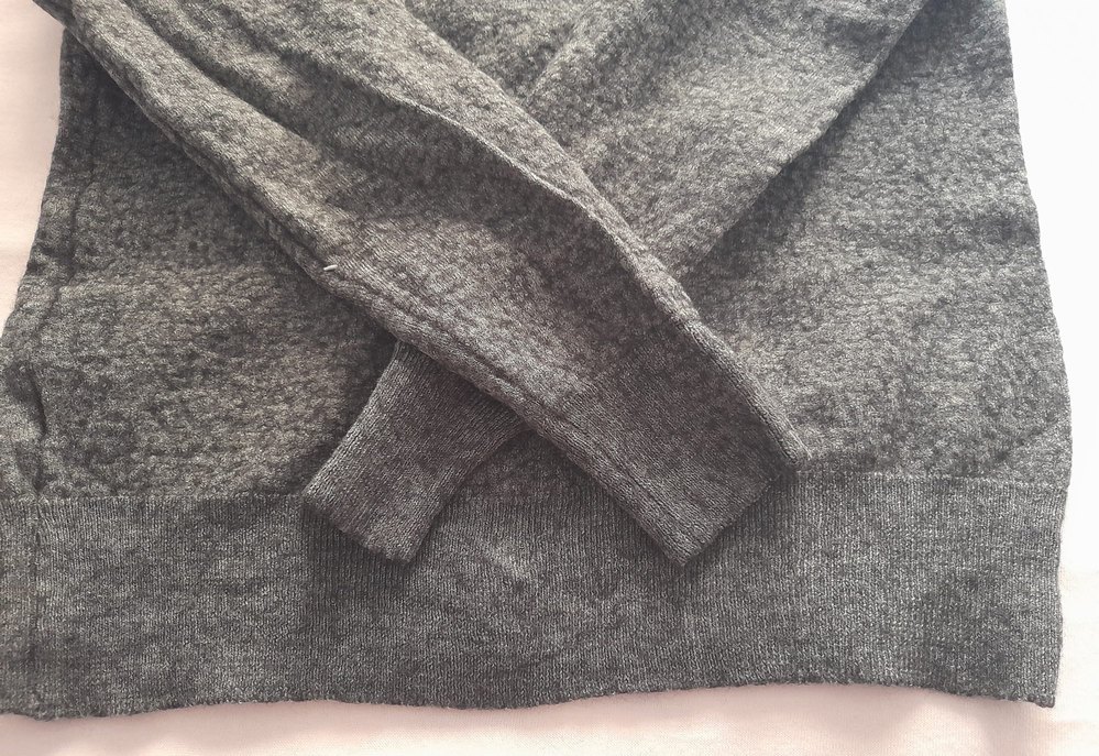 Düğmeli Gri Kadın Yunlu Hırka - Görsel 2