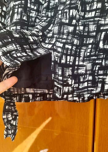 Koton Desenli Siyah Midi Kalem Elbise - Görsel 5