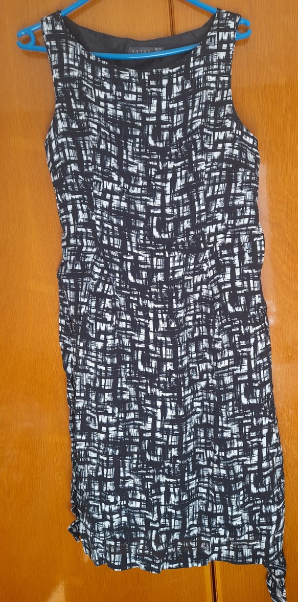 Koton Desenli Siyah Midi Kalem Elbise - Görsel 2