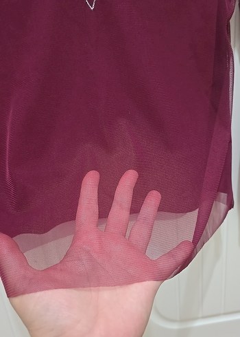 Bordo İşlemeli Boncuklu Uzun Kollu Bluz - Görsel 4