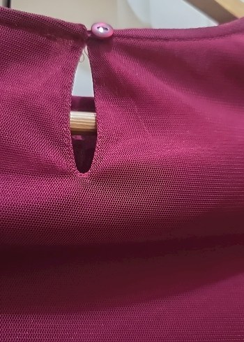 Bordo İşlemeli Boncuklu Uzun Kollu Bluz - Görsel 6