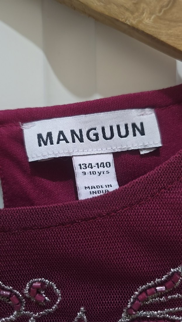 Bordo İşlemeli Boncuklu Uzun Kollu Bluz - Görsel 2