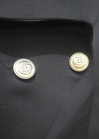 Düğmeli Siyah Midi Kız Çocuk Kaban - Görsel 3