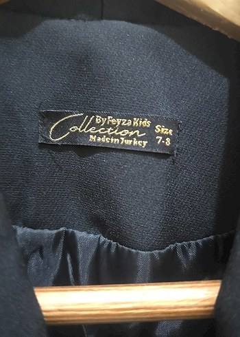 Düğmeli Siyah Midi Kız Çocuk Kaban - Görsel 5