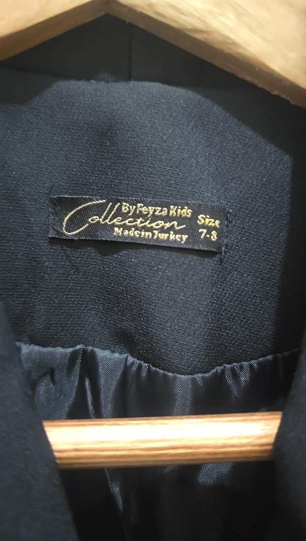 Düğmeli Siyah Midi Kız Çocuk Kaban - Görsel 5