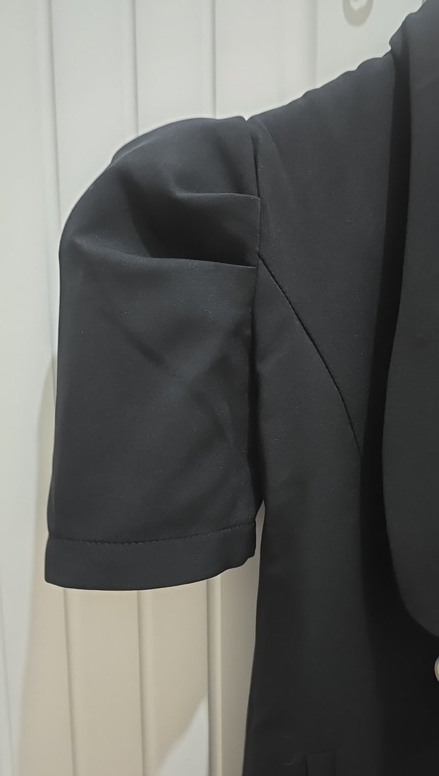 Düğmeli Siyah Midi Kız Çocuk Kaban - Görsel 4