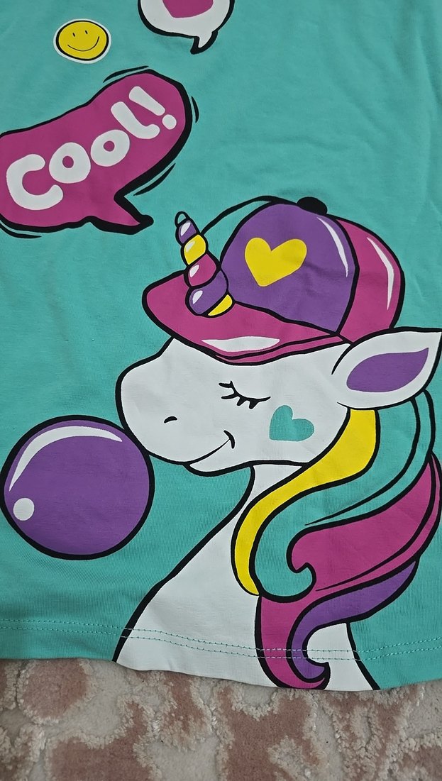 Turkuaz Kız Çocuk elbise 8 Yaş - Görsel 3