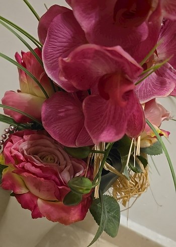 Pembe Yapay Çiçek Aranjmanı - Görsel 4