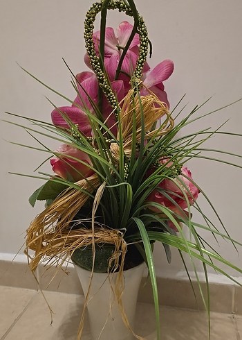 Pembe Yapay Çiçek Aranjmanı - Görsel 3