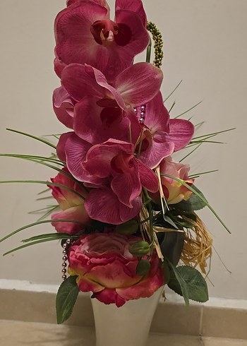 Pembe Yapay Çiçek Aranjmanı - Görsel 2