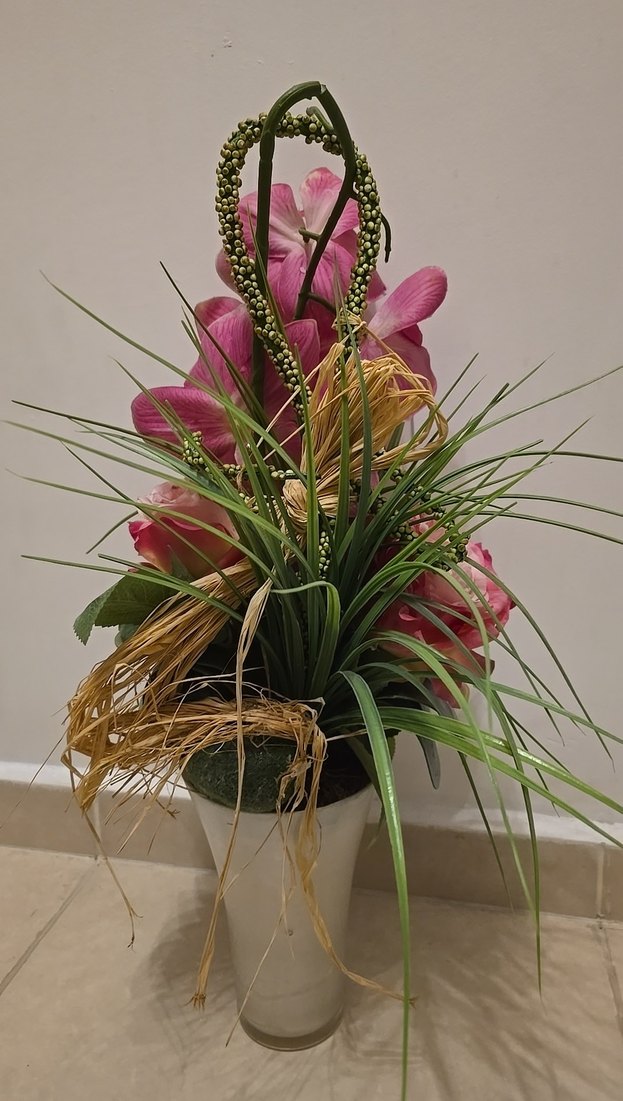 Pembe Yapay Çiçek Aranjmanı - Görsel 3