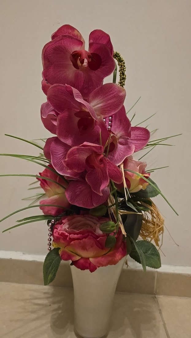 Pembe Yapay Çiçek Aranjmanı - Görsel 2