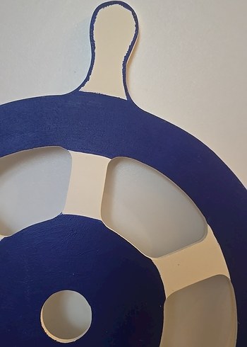 Mavi beyaz Deniz Temalı Ahşap Süs - Görsel 5